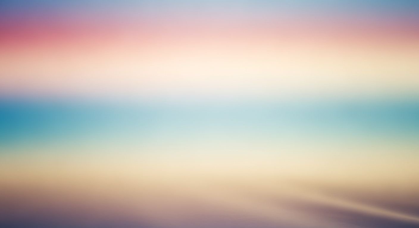 Blurry image of a beach with a blue sky in the background Background Image