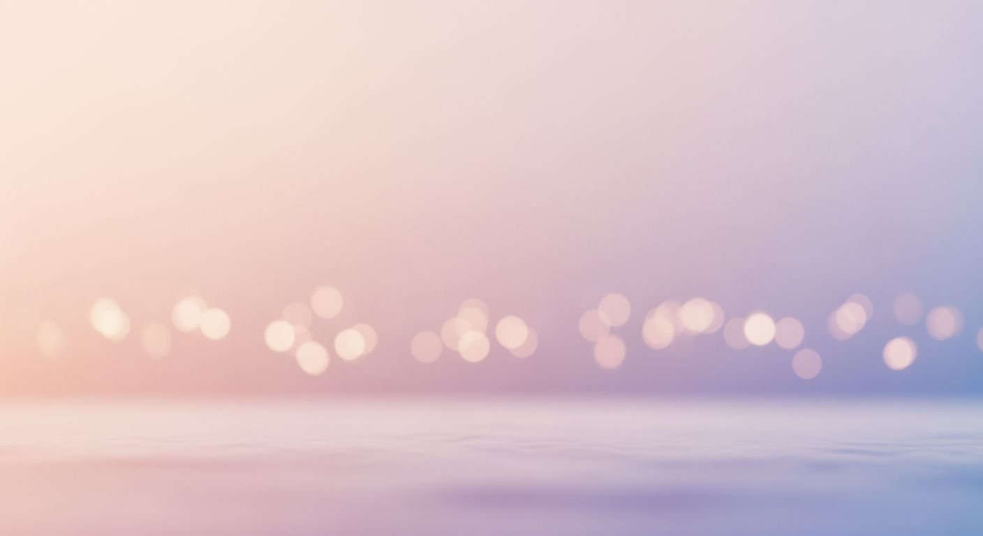 Blurry image of a body of water with lights in the background Background Image