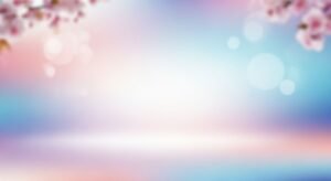 Blurry image of a tree with pink flowers on it Background Image