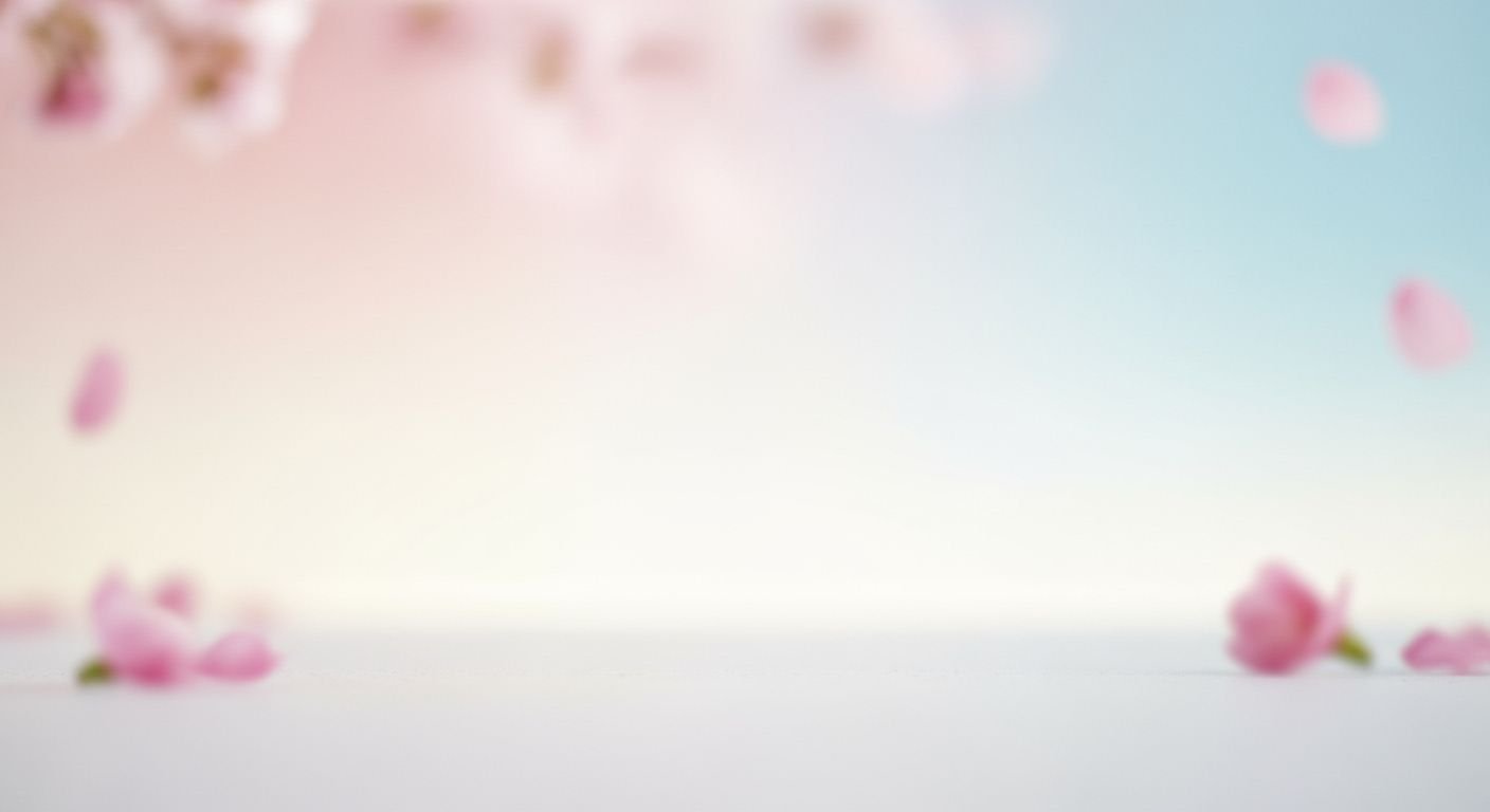 Blurry image of pink flowers falling from a tree Background Image
