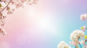 Branch of a tree with pink flowers against a blue sky Background Image