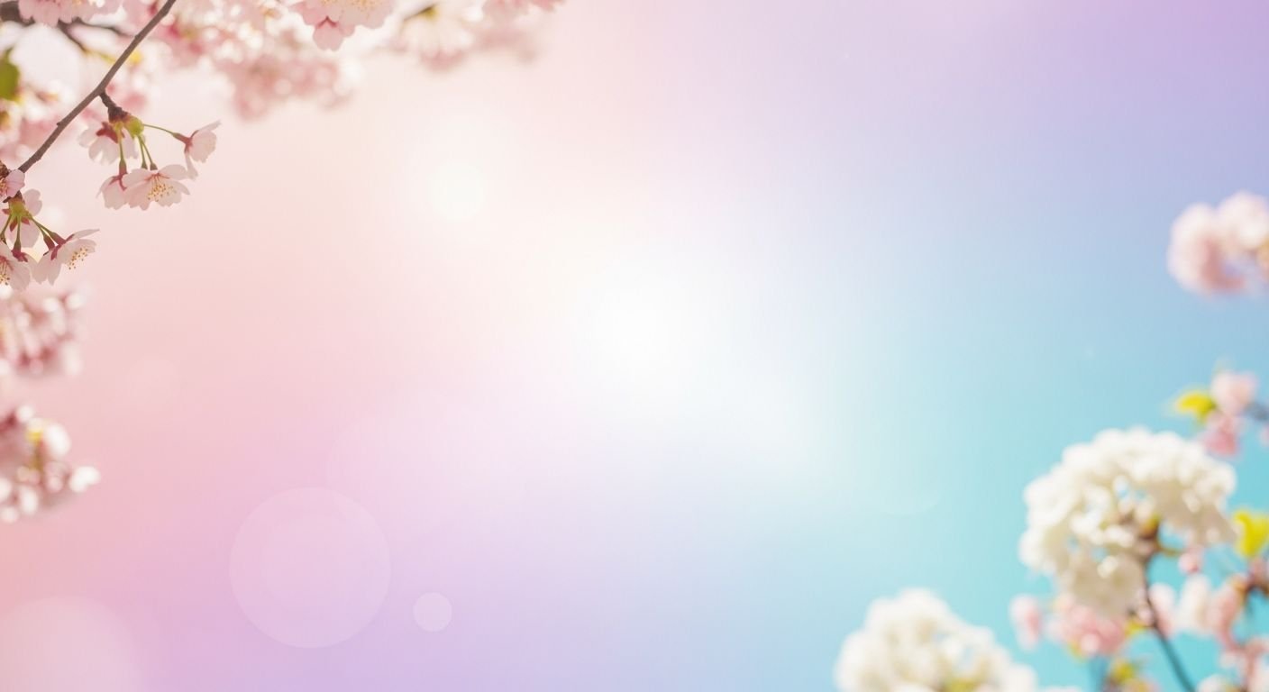 Branch of a tree with pink flowers against a blue sky Background Image