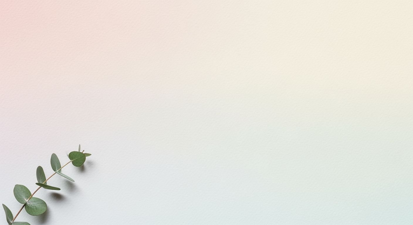 Branch of eucalyptus leaves on a pastel colored background Background Image