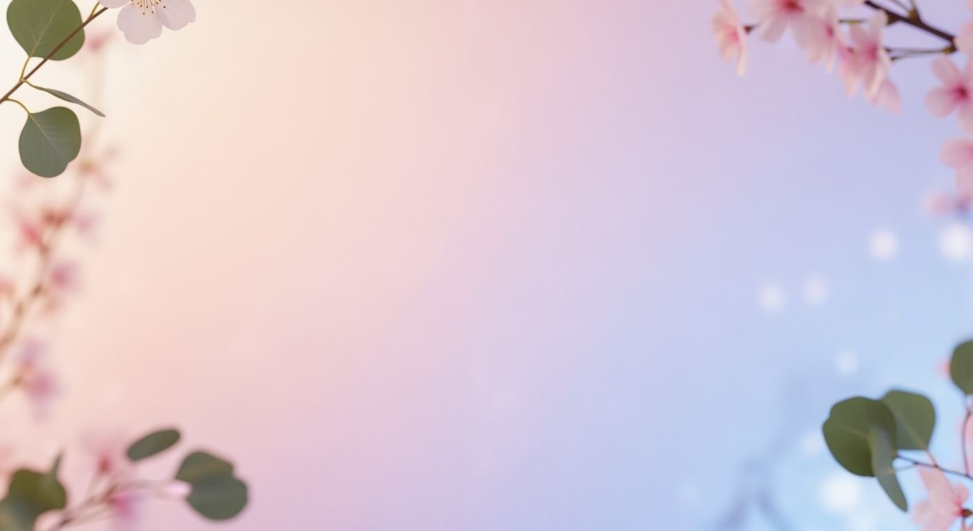 Branch with pink flowers against a blue sky Background Image