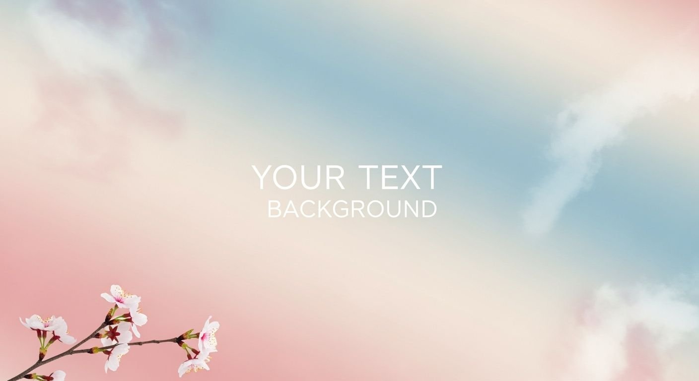 Branch with white flowers against a pink and blue sky Background Image