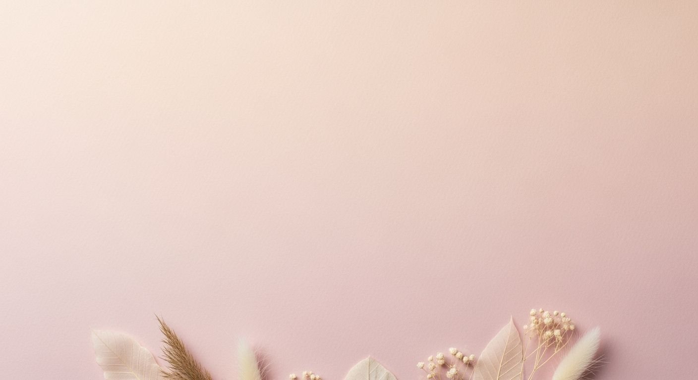 Bunch of flowers and feathers on a pink background Background Image
