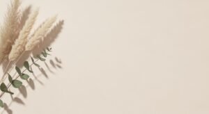 Bunch of pampas grass on a beige background Background Image
