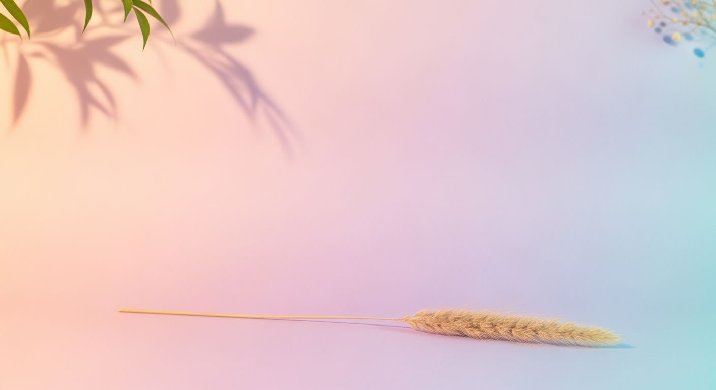 Bunch of wheat on a pink and blue background Background Image