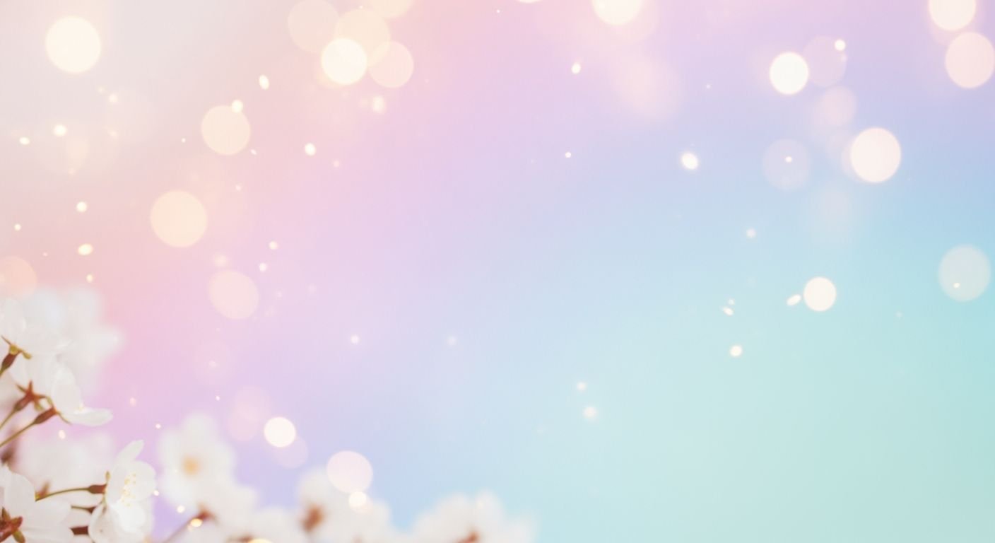 Bunch of white flowers on a blue and pink background Background Image