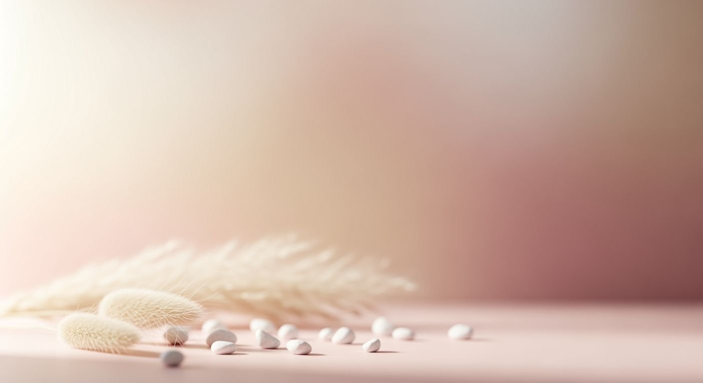 Bunch of white pills sitting on top of a table Background Image
