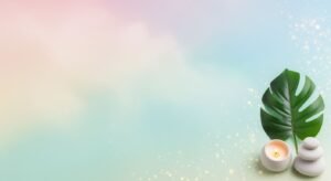 Candle and some stones on a colorful background Background Image