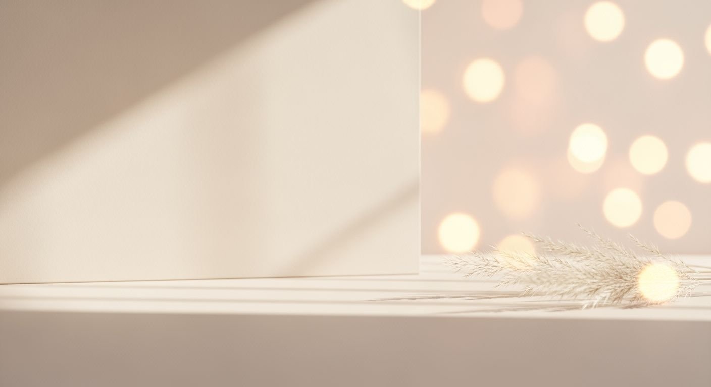 Close up of a white card on a table Background Image