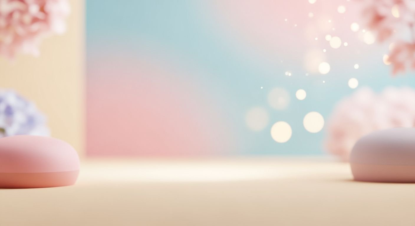 Couple of pink and white pillows sitting on top of a table Background Image