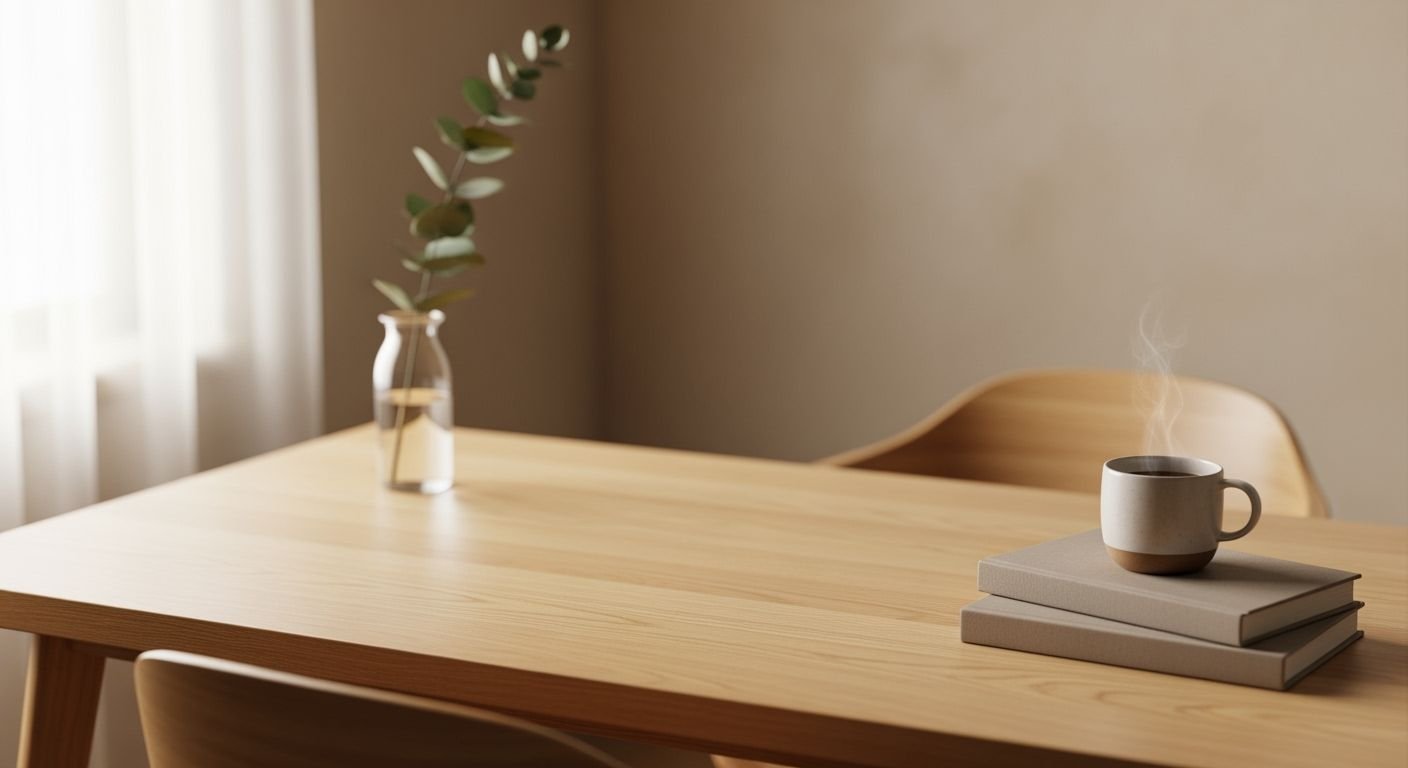 Cup of coffee sitting on top of a wooden table Background Image