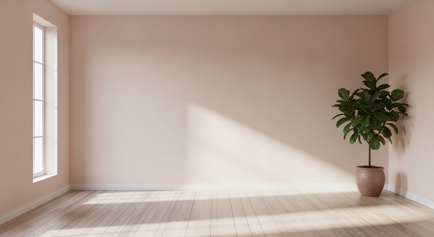 Empty room with a potted plant in it Background Image
