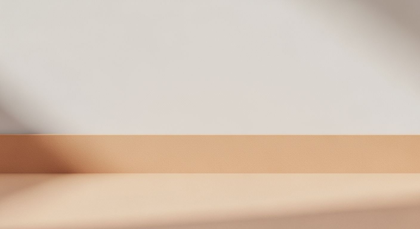 Empty room with a white wall and a brown floor Background Image