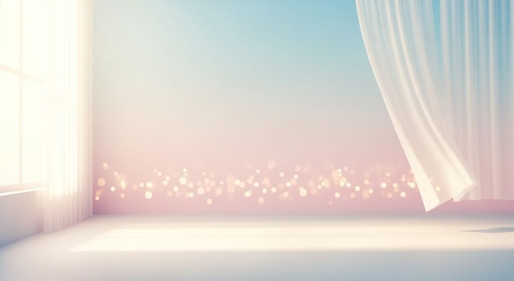 Empty room with a window and a curtain Background Image