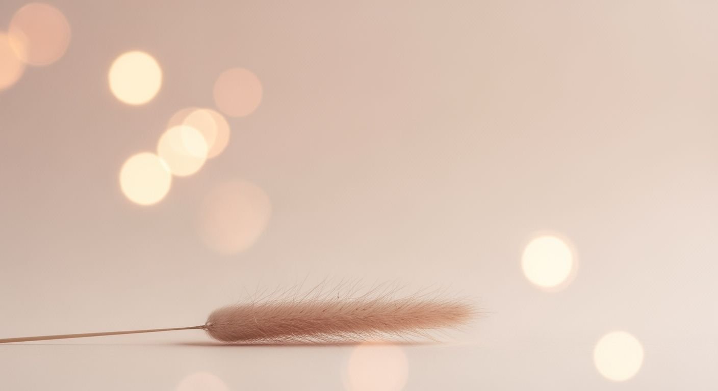 Feather on a stick with bokeh in the background Background Image