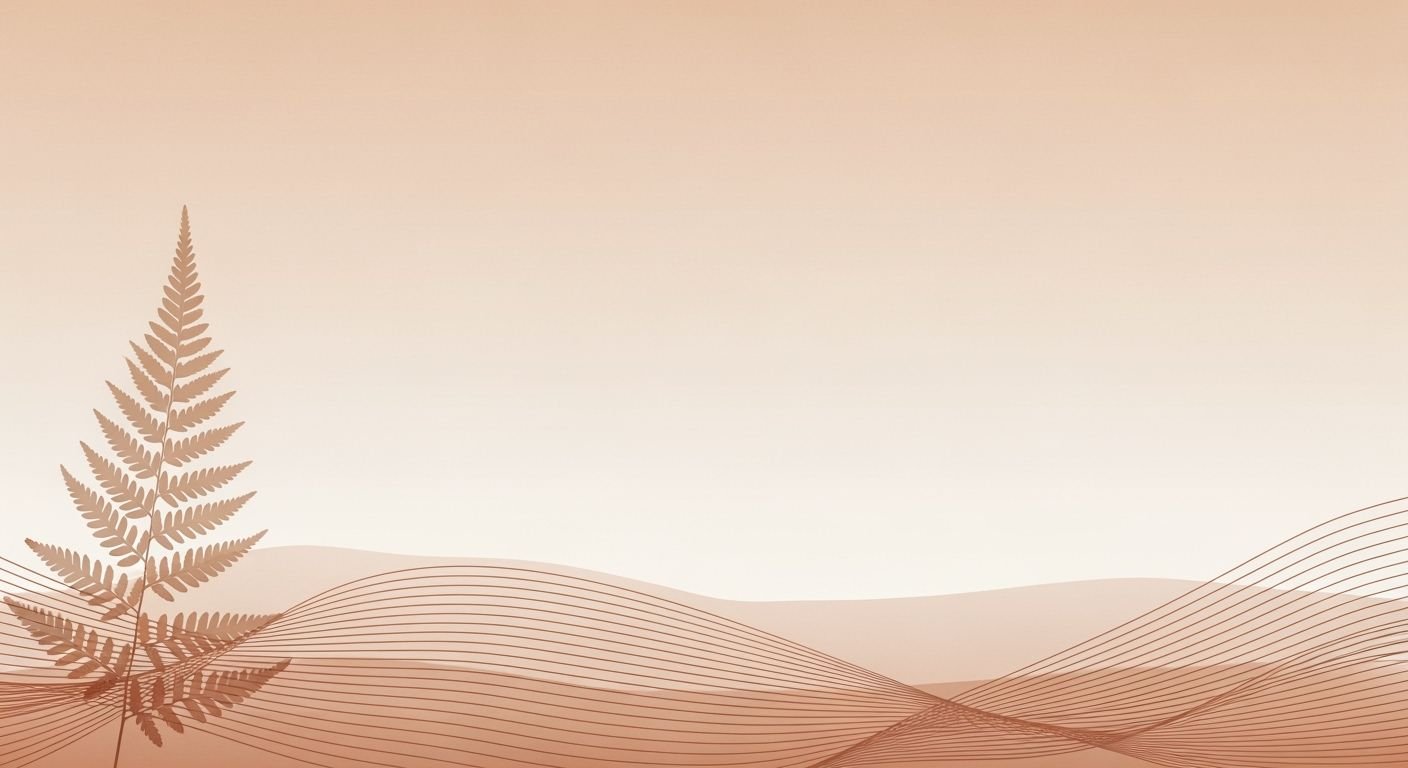 Fern leaf in the middle of a desert landscape Background Image