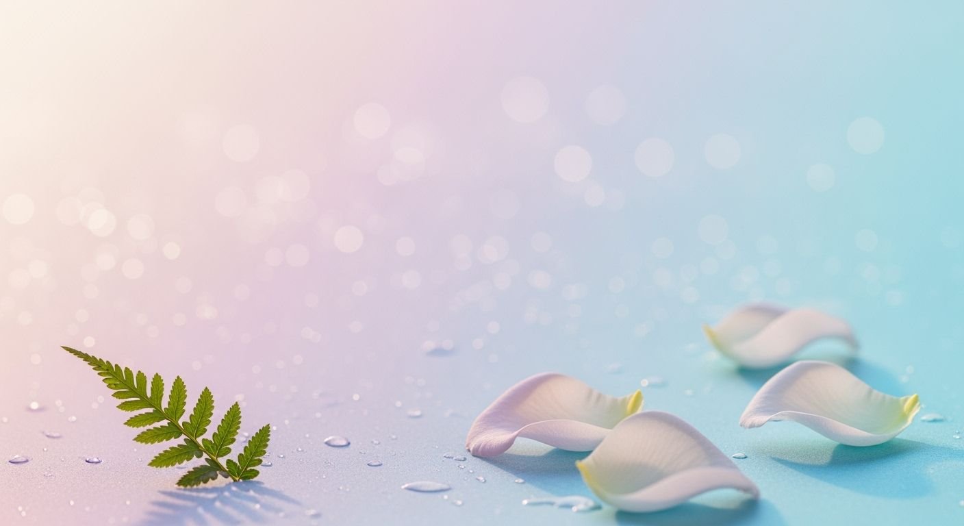 Fern leaf laying on top of a blue surface Background Image