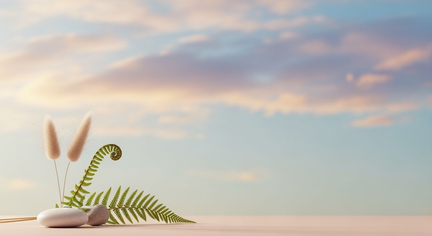 Fern plant sitting on top of a white table Background Image