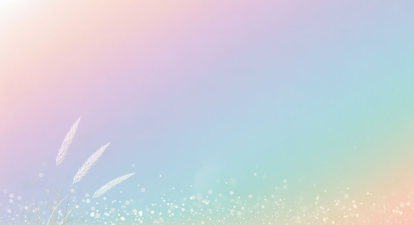Field of grass with a rainbow in the background Background Image