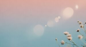 Field of wildflowers against a blue and pink sky Background Image