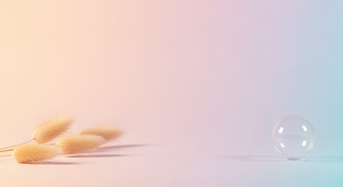 Glass ball sitting on top of a table next to a bunch of feathers Background Image