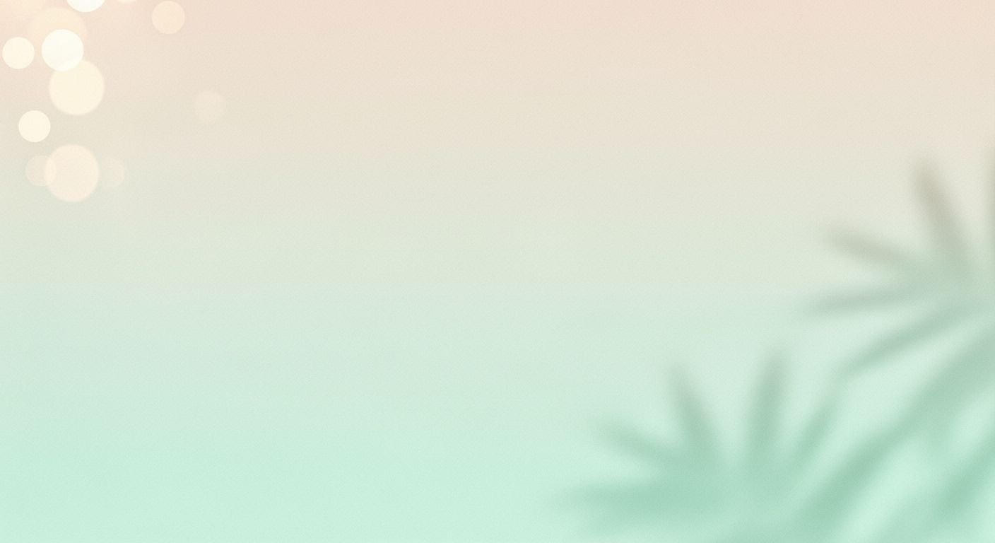 Green and pink background with a palm tree Background Image