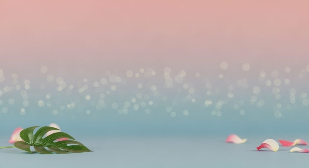 Green leaf laying on top of a blue surface Background Image