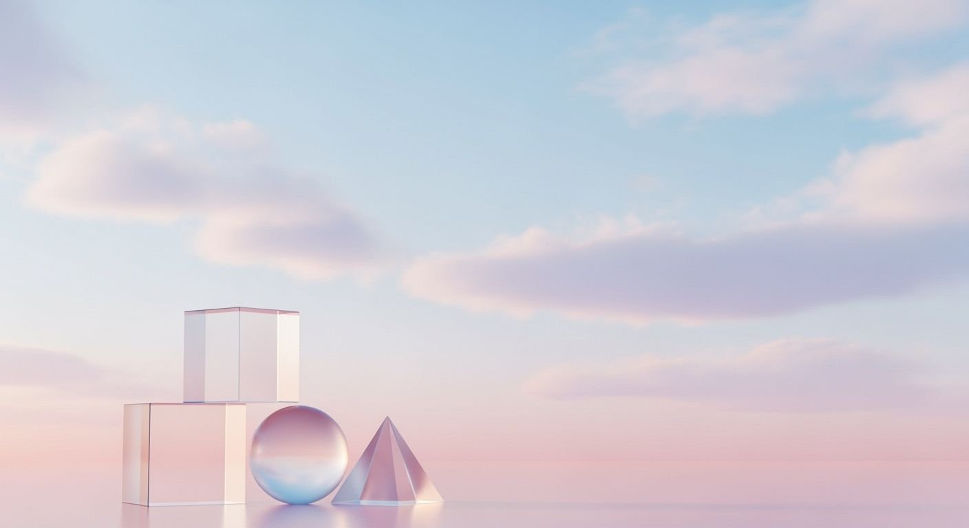 Group of glass objects sitting on top of a table Background Image