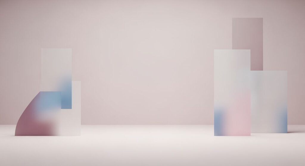 Group of white and pink cubes sitting on top of a table Background Image