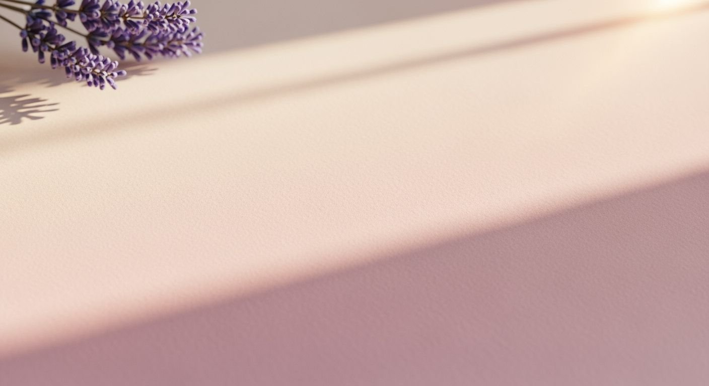 Lavender flower sitting on top of a table next to a wall Background Image