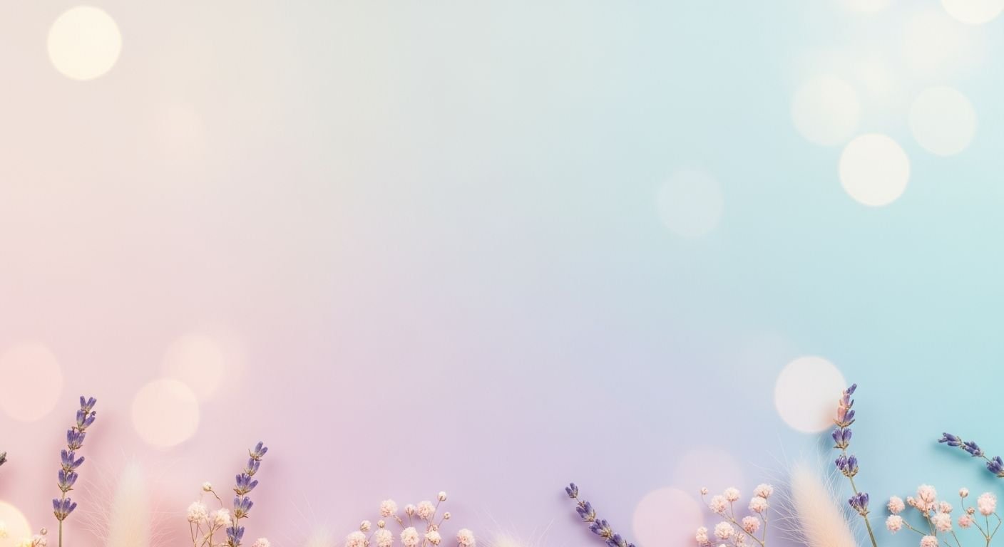 Lavender flowers on a blue and pink background Background Image