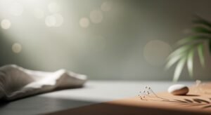 Massage table with a white towel on top of it Background Image