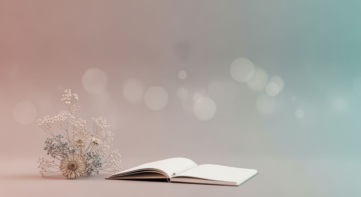 Open book with a bunch of flowers on top of it Background Image
