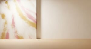Painting on a wall next to a white wall Background Image