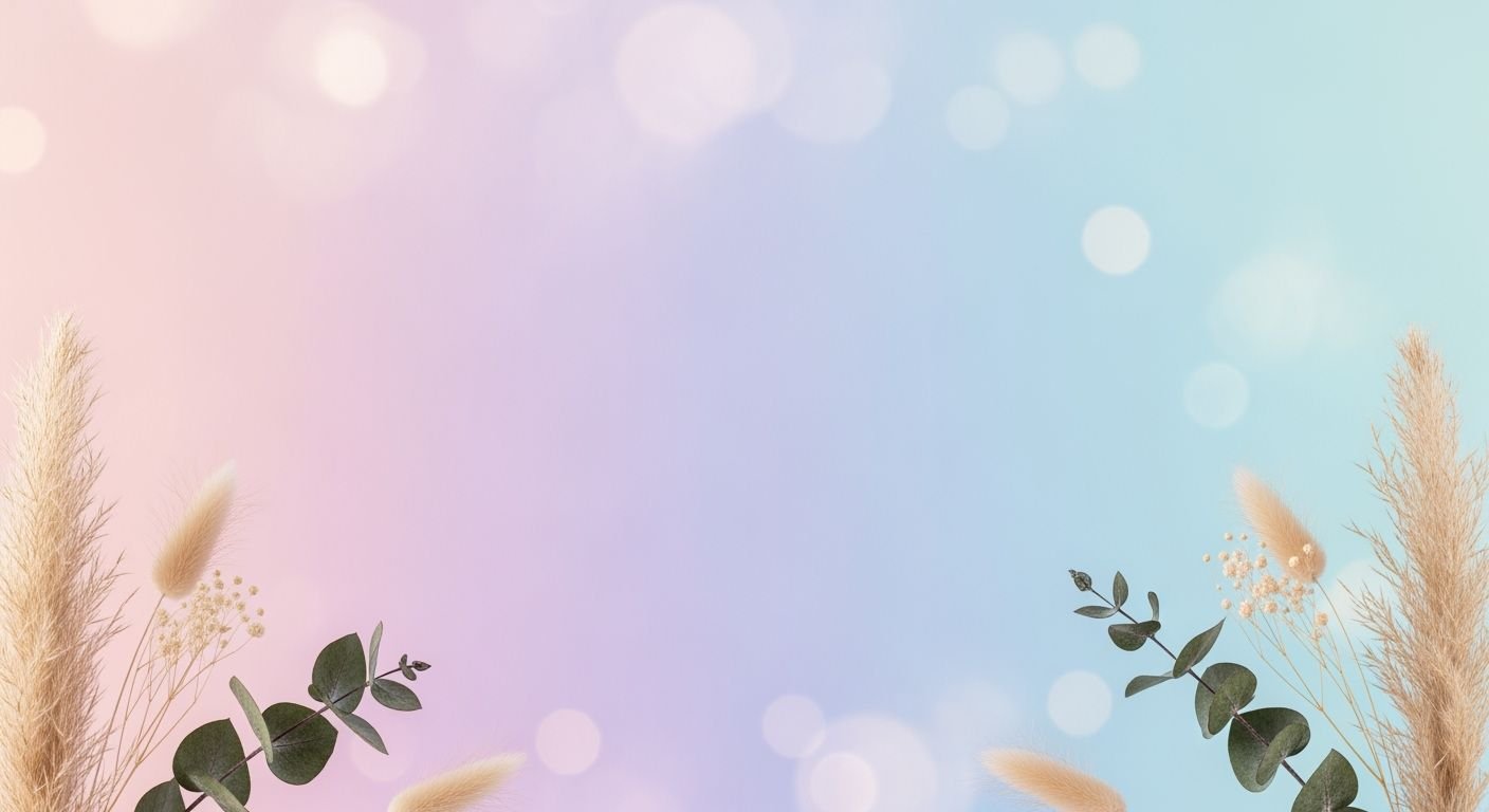 Pampas grass on a blue and pink background Background Image
