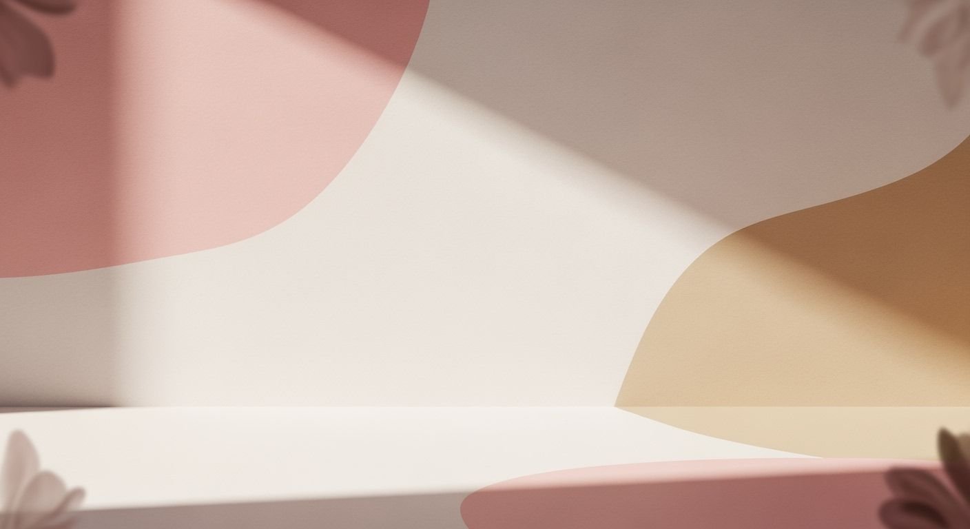 Pink and beige abstract background with flowers Background Image