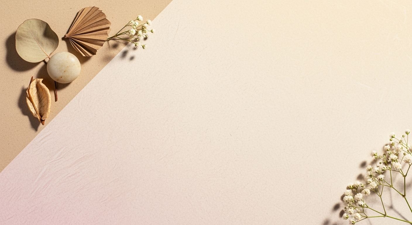 Pink and beige background with flowers and leaves Background Image