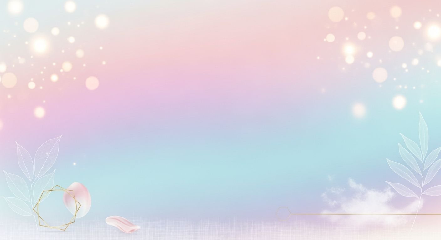 Pink and blue background with a gold frame and leaves Background Image