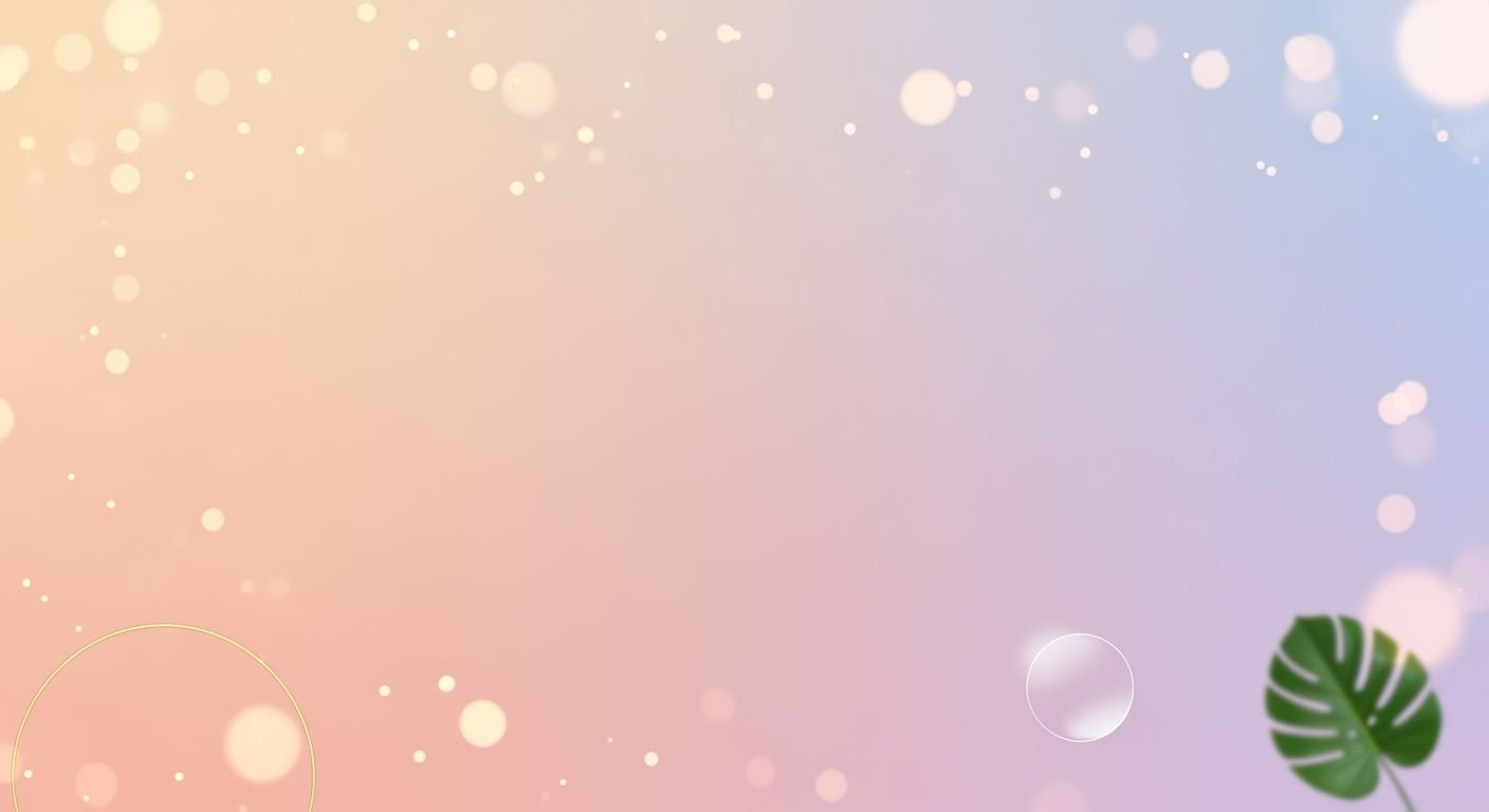 Pink and blue background with a green leaf on it Background Image