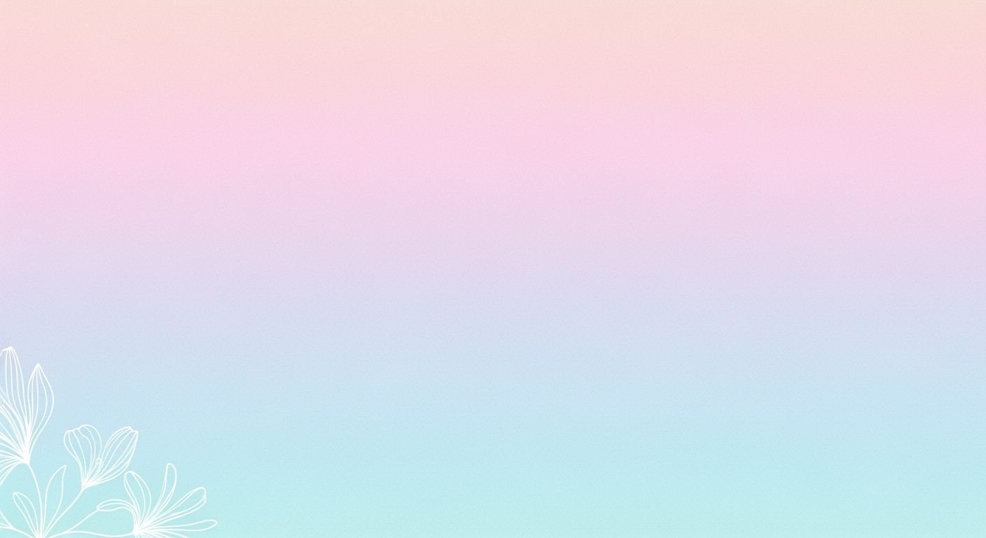 Pink and blue background with a white flower Background Image