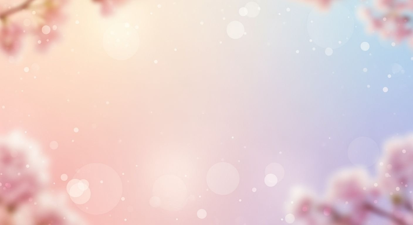 Pink and blue background with cherry blossoms Background Image