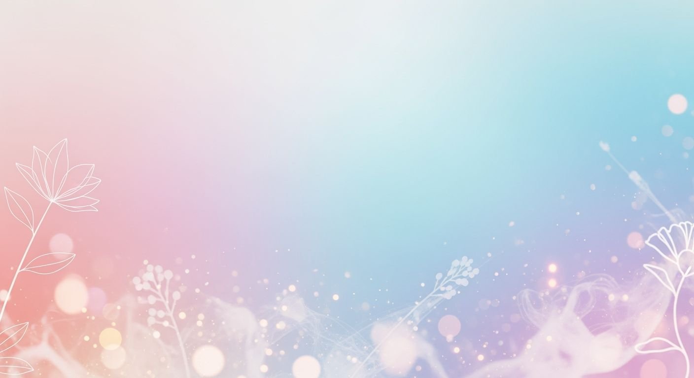 Pink and blue background with flowers and bokeh Background Image