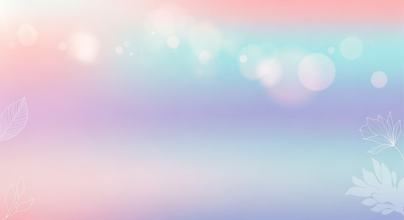 Pink and blue background with leaves and bokeh Background Image