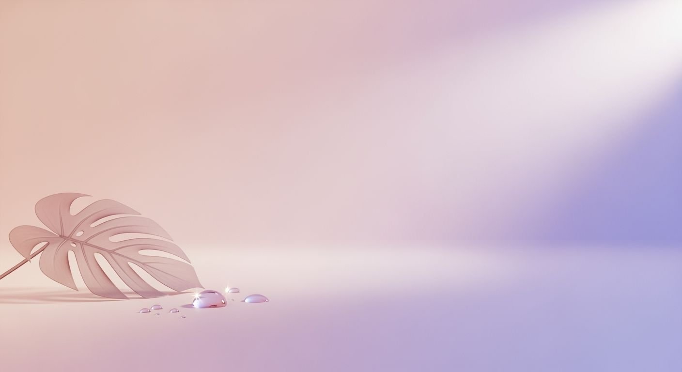 Pink and purple background with a leaf on the ground Background Image
