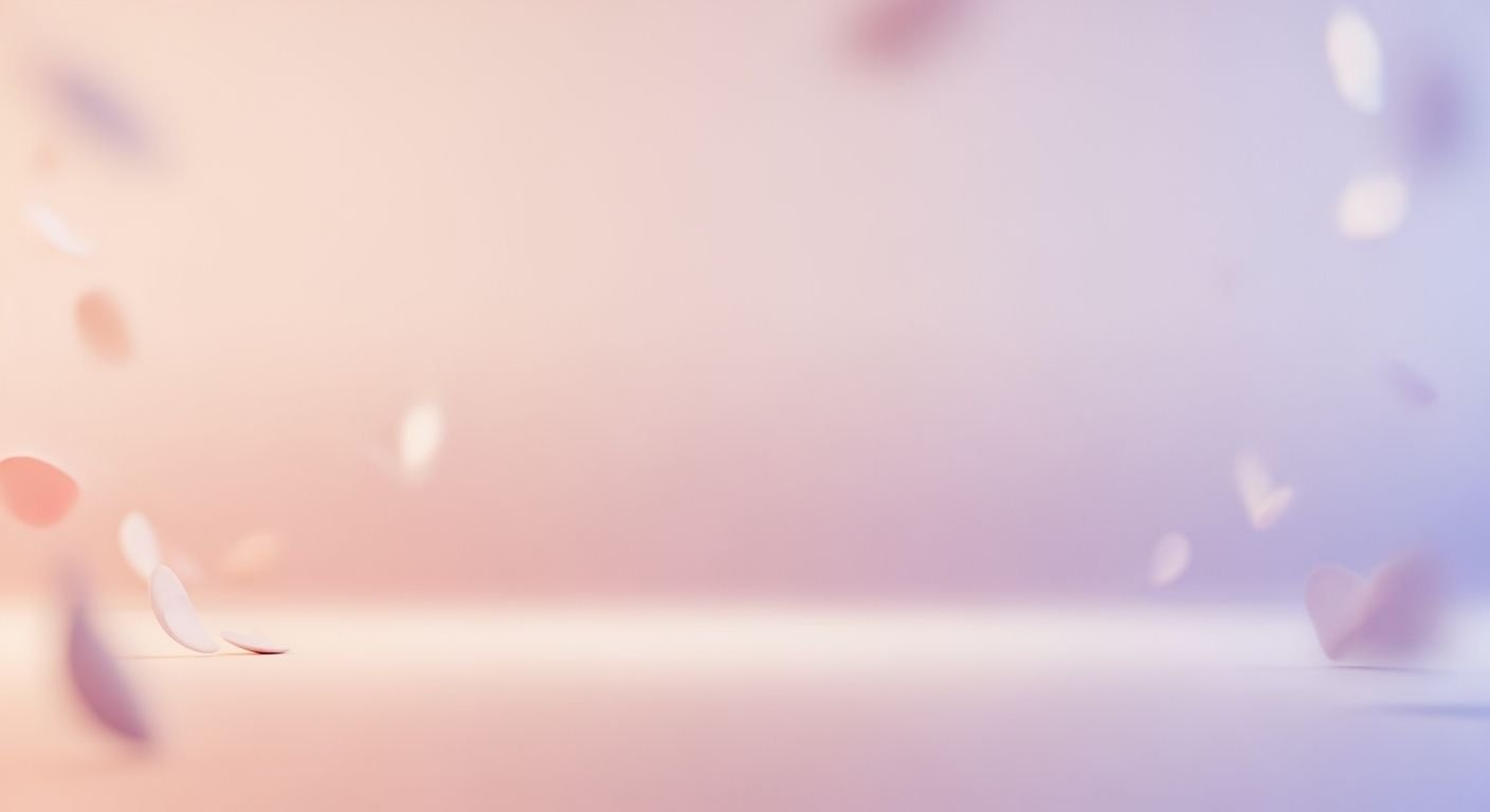 Pink and purple background with petals flying in the air Background Image