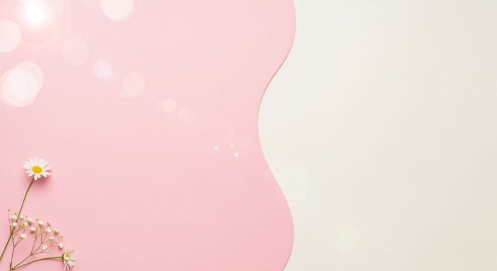 Pink and white background with daisies on it Background Image