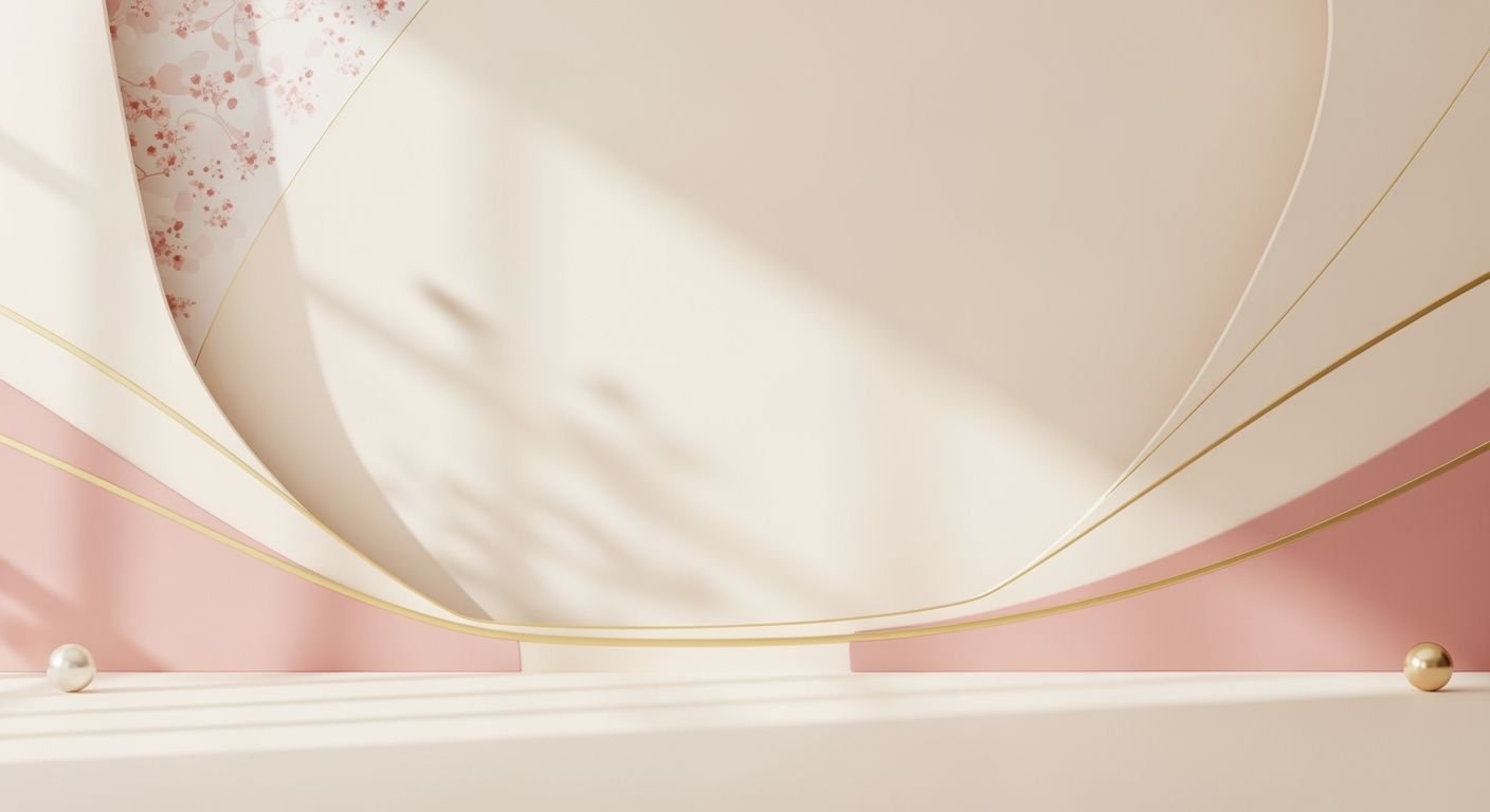 Pink and white room with a curved ceiling Background Image